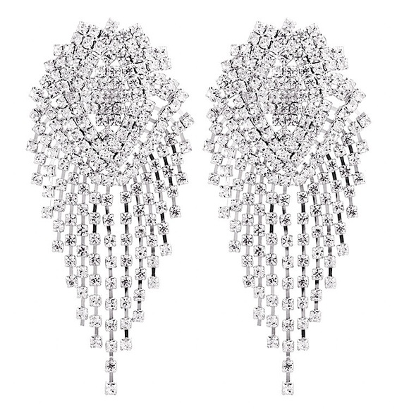 🔵𝟲𝟱%𝗢𝗙𝗙 𝗯𝘂𝗻𝗱𝗹𝗲𝘀 𝟯+🔵 NEW Large Floral Rhinestone Statement Earrings - Picture 8 of 10